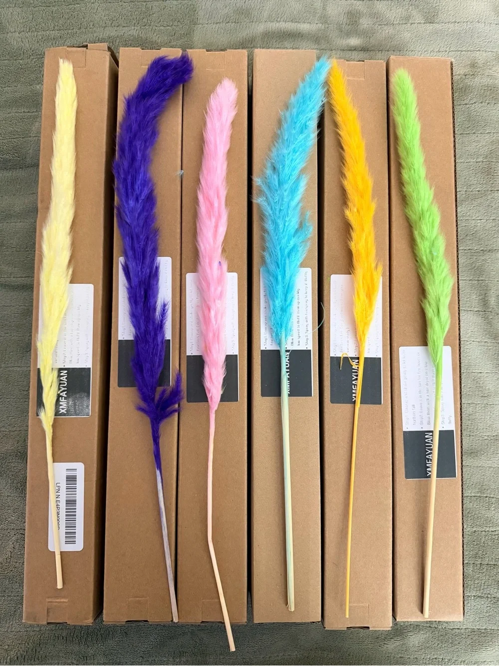 Colorful Dried Pampas Grass Stems – Multicolor Home Accent